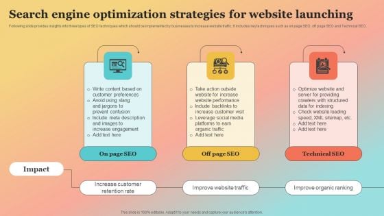 New Website Launch Strategy Search Engine Optimization Strategies For Website Graphics PDF