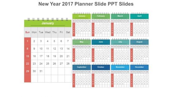 New Year 2017 Planner Slide Ppt Slides