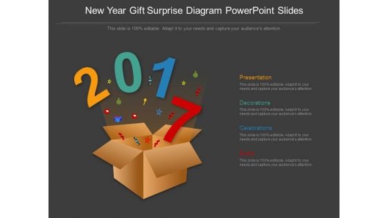 New Year Gift Surprise Diagram Powerpoint Slides