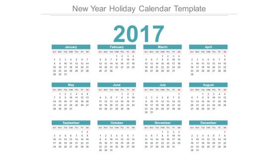 New Year Holiday Calendar Template