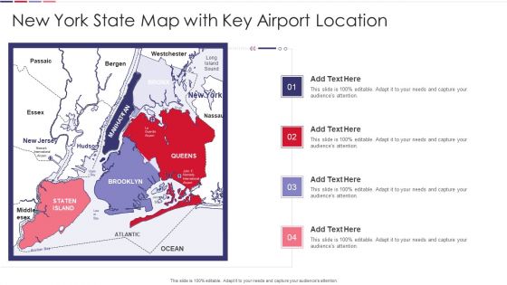 New York State Map With Key Airport Location Clipart PDF