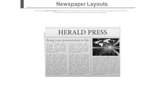News Paper Diagram And Press Release Powerpoint Slides