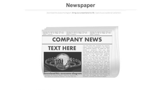 News Paper Diagram For Company News Powerpoint Slides