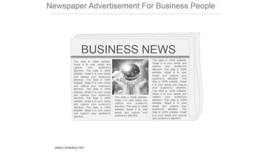 Newspaper Advertisement For Business People Powerpoint Images
