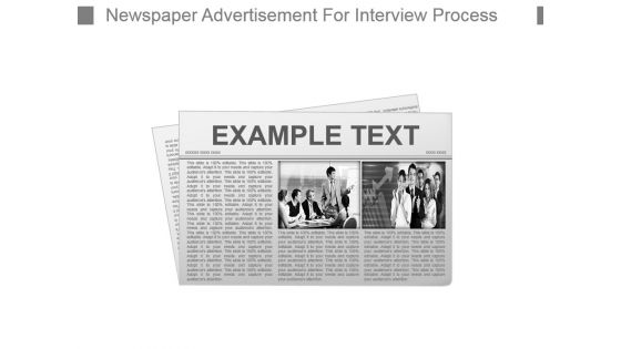 Newspaper Advertisement For Interview Process Powerpoint Slide Download