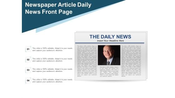 Newspaper Article Daily News Front Page Ppt PowerPoint Presentation Pictures Show