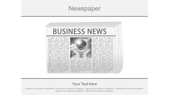 Newspaper Diagram For Global Business News Powerpoint Slides