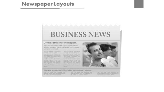 Newspaper Diagram With Business Team Powerpoint Slides