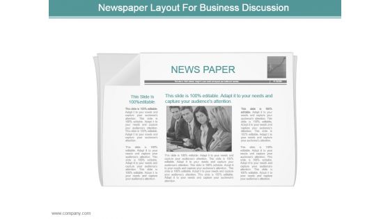 Newspaper Layout For Business Discussion Powerpoint Slide Designs