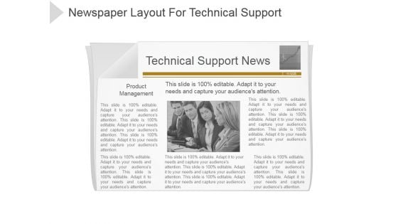 Newspaper Layout For Technical Support Ppt PowerPoint Presentation Designs