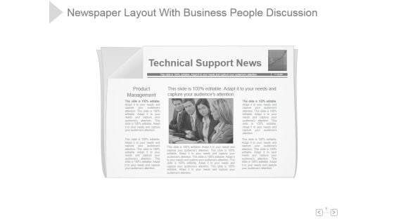 Newspaper Layout With Business People Discussion Ppt PowerPoint Presentation Designs Download