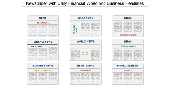 Newspaper With Daily Financial World And Business Headlines Ppt PowerPoint Presentation Professional Background Image