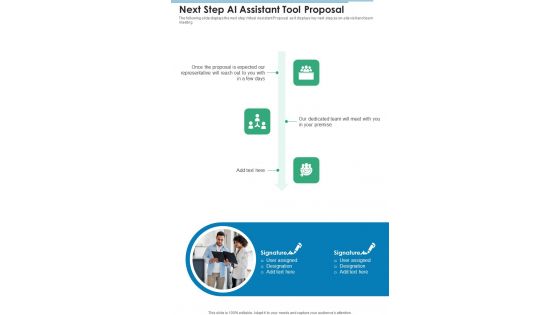 Next Step AI Assistant Tool Proposal One Pager Sample Example Document