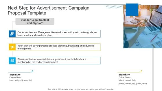 Next Step For Advertisement Campaign Proposal Template Information PDF
