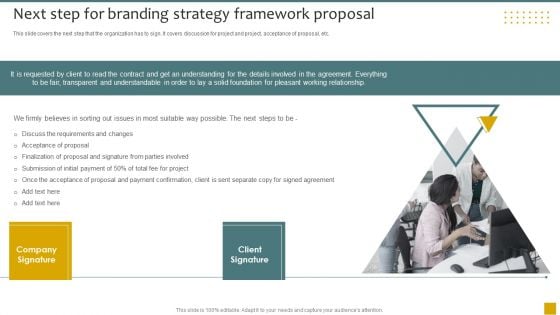 Next Step For Branding Strategy Framework Proposal Ppt Layouts Inspiration PDF