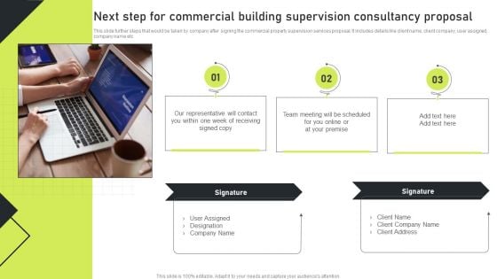 Next Step For Commercial Building Supervision Consultancy Proposal Graphics PDF