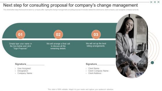 Next Step For Consulting Proposal For Companys Change Management Template PDF Next Step For Consulting Proposal For Companys Change Management Template PDF