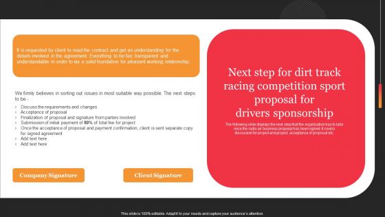 Next Step For Dirt Track Racing Competition Sport Proposal For Drivers Sponsorship Summary PDF Next Step For Dirt Track Racing Competition Sport Proposal For Drivers Sponsorship Summary PDF
