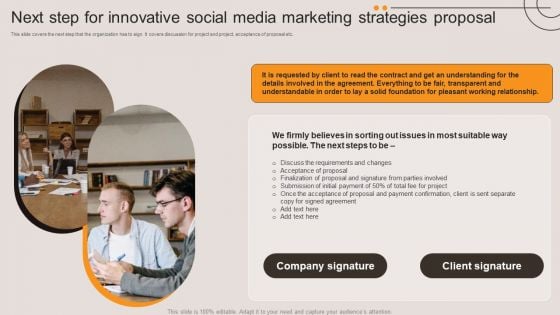 Next Step For Innovative Social Media Marketing Strategies Proposal Guidelines PDF