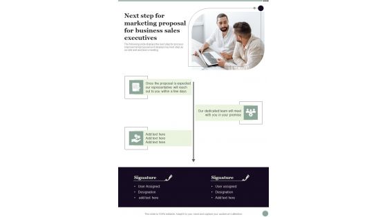 Next Step For Marketing Proposal For Business Sales Executives One Pager Sample Example Document Next Step For Marketing Proposal For Business Sales Executives One Pager Sample Example Document