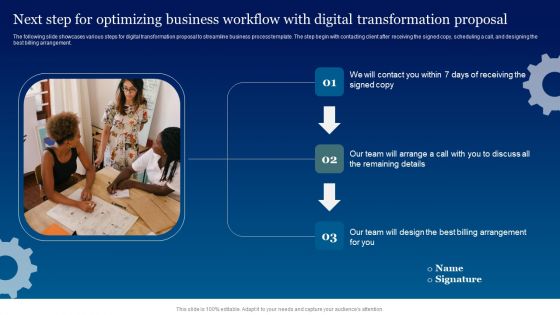 Next Step For Optimizing Business Workflow With Digital Transformation Proposal Formats PDF