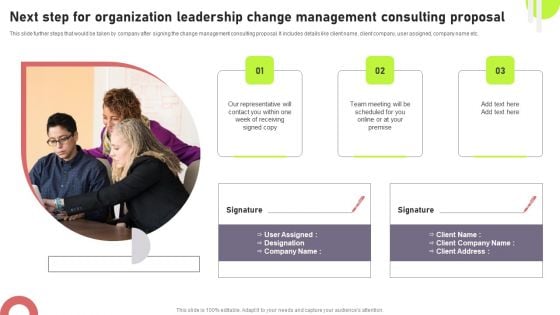 Next Step For Organization Leadership Change Management Consulting Proposal Infographics PDF Next Step For Organization Leadership Change Management Consulting Proposal Infographics PDF