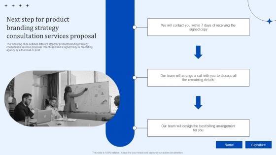 Next Step For Product Branding Strategy Consultation Services Proposal Guidelines PDF