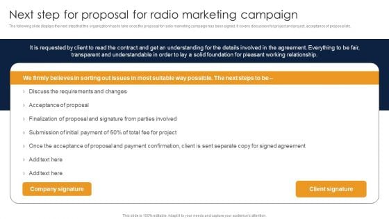 Next Step For Proposal For Radio Marketing Campaign Ppt Infographic Template Aids PDF