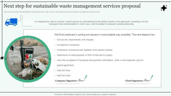 Next Step For Sustainable Waste Management Services Proposal Structure PDF Next Step For Sustainable Waste Management Services Proposal Structure PDF