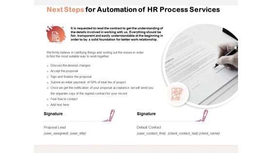Next Steps For Automation Of HR Process Services Ppt PowerPoint Presentation Gallery Tips PDF Next Steps For Automation Of HR Process Services Ppt PowerPoint Presentation Gallery Tips PDF