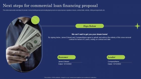 Next Steps For Commercial Loan Financing Proposal Information PDF