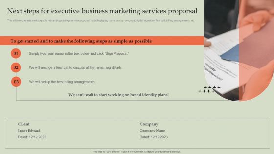 Next Steps For Executive Business Marketing Services Proporsal Rules PDF