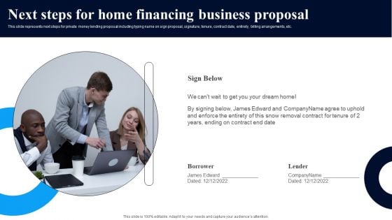 Next Steps For Home Financing Business Proposal Ppt Layouts Graphics PDF