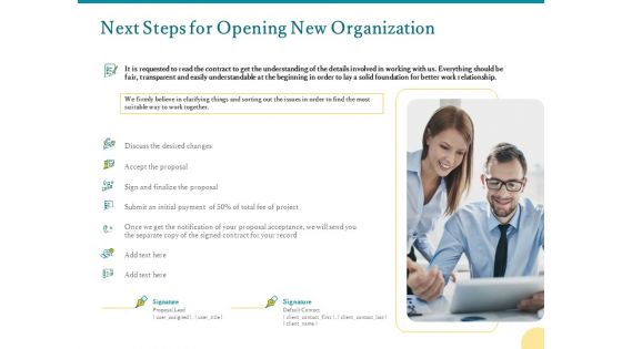 Next Steps For Opening New Organization Ppt PowerPoint Presentation Icon Designs Download PDF