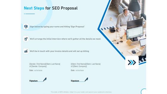 Next Steps For SEO Proposal Ppt Gallery Deck PDF