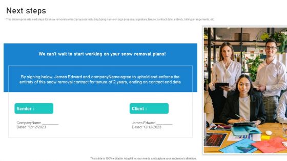 Next Steps House Snow Removal Solutions Proposal Ppt Infographic Template Visual Aids PDF
