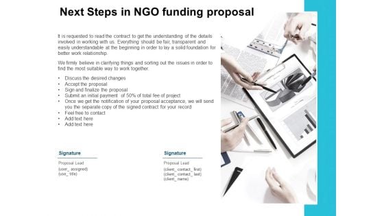 Next Steps In NGO Funding Proposal Ppt PowerPoint Presentation Background Images