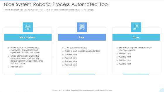 Nice System Robotic Process Automated Tool Mockup PDF