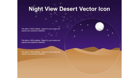 Night View Desert Vector Icon Ppt PowerPoint Presentation Icon Smartart