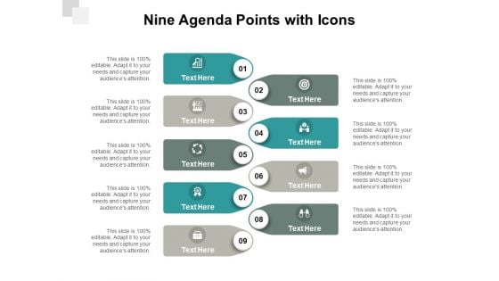 Nine Agenda Points With Icons Ppt PowerPoint Presentation Infographic Template Infographics