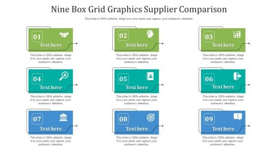 Nine Box Grid Graphics Supplier Comparison Ppt PowerPoint Presentation Gallery Smartart PDF