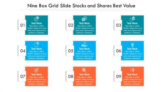 Nine Box Grid Stocks And Shares Best Value Ppt PowerPoint Presentation Gallery Diagrams PDF