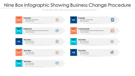 Nine Box Infographic Showing Business Change Procedure Ppt PowerPoint Presentation File Graphics PDF