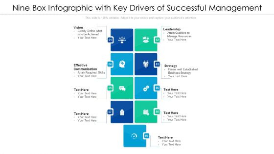 Nine Box Infographic With Key Drivers Of Successful Management Ppt PowerPoint Presentation Gallery Outline PDF