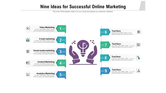 Nine Ideas For Successful Online Marketing Ppt PowerPoint Presentation Ideas Themes PDF