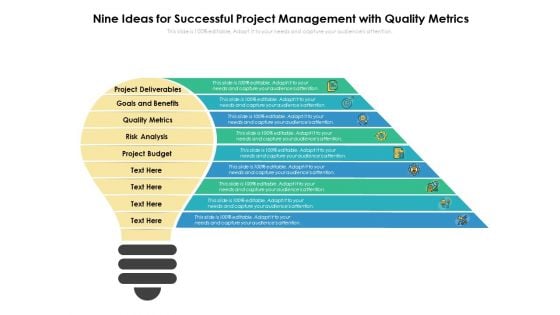 Nine Ideas For Successful Project Management With Quality Metrics Ppt PowerPoint Presentation Professional Visual Aids PDF