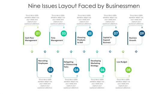 Nine Issues Layout Faced By Businessmen Ppt PowerPoint Presentation Icon Slides PDF