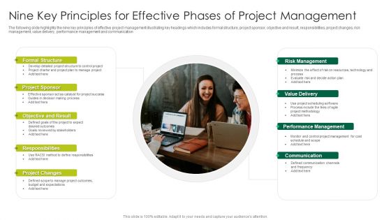 Nine Key Principles For Effective Phases Of Project Management Rules PDF