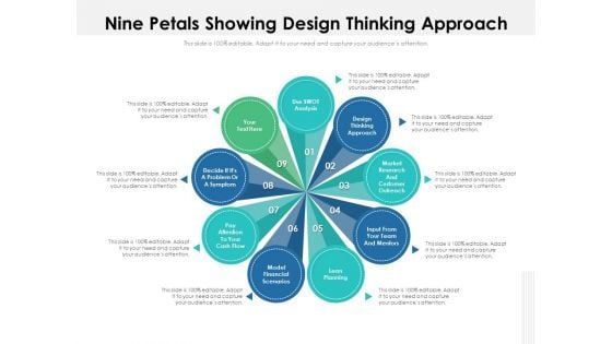 Nine Petals Showing Design Thinking Approach Ppt PowerPoint Presentation Information PDF