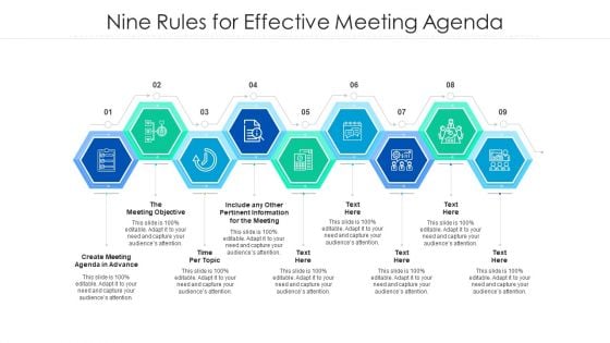Nine Rules For Effective Meeting Agenda Ppt PowerPoint Presentation Gallery Information PDF